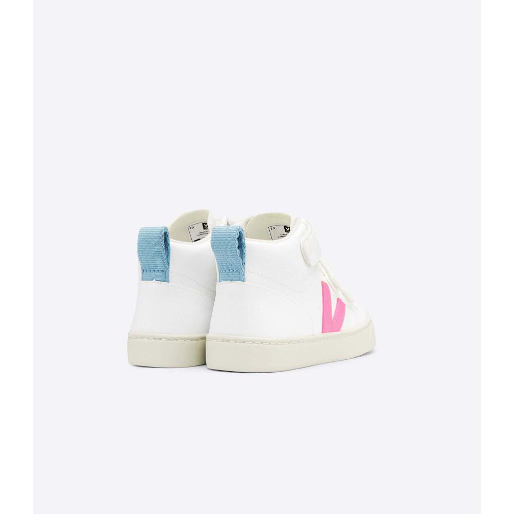 Veja V-10 MID CWL Schoenen Kinderen White/Blue/Pink | BE 799ZUT